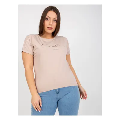 Béžové tričko "Couture" RV-TS-7775.66P-beige