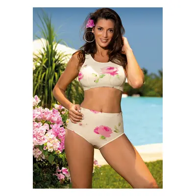 Smetanové bikiny s potiskem růží Asani M-723 (6)