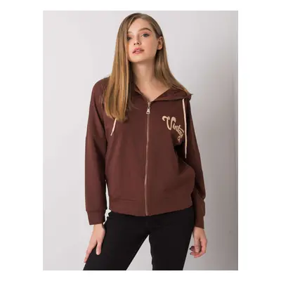 Tmavě hnědá mikina na zip FA-BL-7239.23X-dark brown