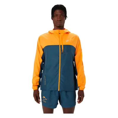 Modro-žlutá pánská větrová bunda ASICS Fujitrail Packable Windbreaker 2011C991-800