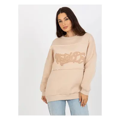 Světle béžová mikina s nápisem FA-BL-8127.80P-light beige