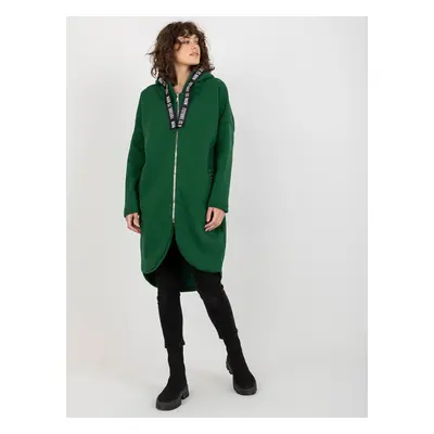 Tmavě zelené mikinové šaty na zip -RV-BL-6683.00P-dark green