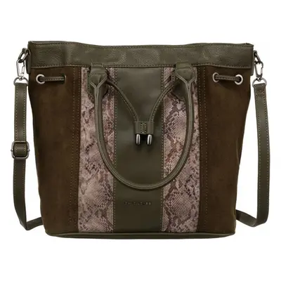 David Jones tmavá khaki shopper kabelka se zvířecím vzorem 6885-5