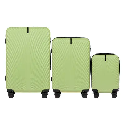 Limetková sada 3 kufrů SN120-3, Set of 3 suitcases (L,M,XS) Wings ABS+, Pistachio