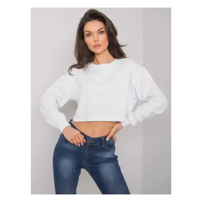 Bílé volné crop tričko s dlouhými rukávy RV-BZ-7309.54-white