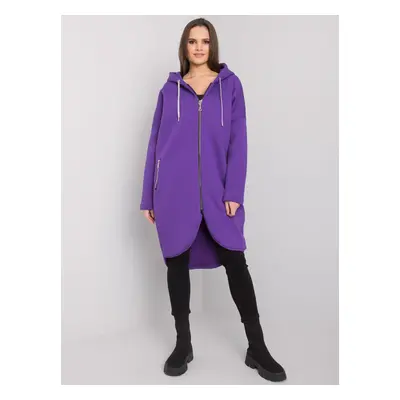 Fialová dámská dlouhá mikina na zip RV-BL-5775.17X-purple