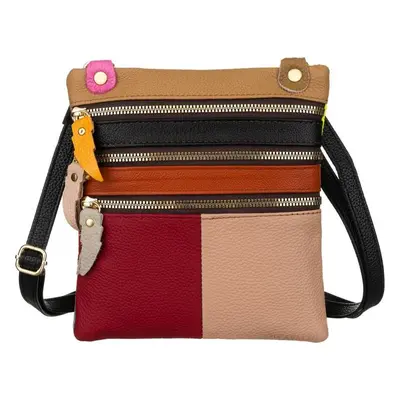 Barevná kožená crossbody kabelka 1718-SKL