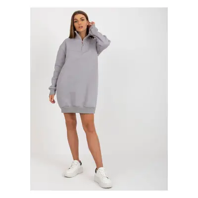 ŠEDÉ OVERSIZE MIKINOVÉ ŠATY EM-BL-773.16P-GREY