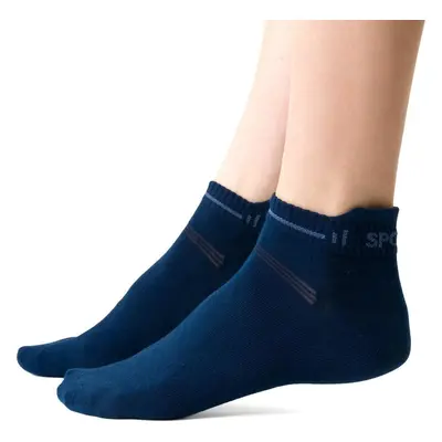 TMAVĚ MODRÉ DÁMSKÉ KOTNÍKOVÉ PONOŽKY ART. 050 DF125, NAVY BLUE