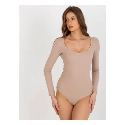 Béžové body dlouhým rukávem RV-BO-6259-1.31-beige