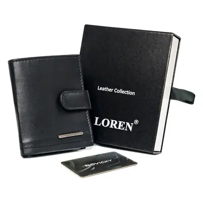 Černá pánská peněženka na karty Loren G008 GRM-70-05 BLACK