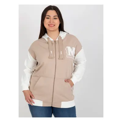 Béžová mikina na zip RV-BL-8272.85-beige