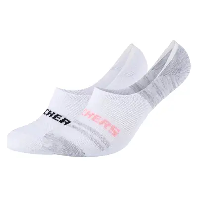 Bílé nízké ponožky - 2 páry Skechers 2PPK Mesh Ventilation Footies Socks SK44008-1001