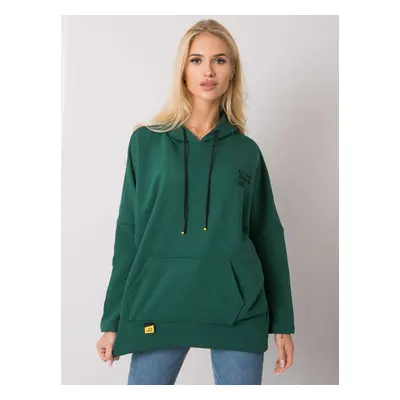 Tmavě zelená dámská mikina s kapsou RV-BL-7098.28-dark green