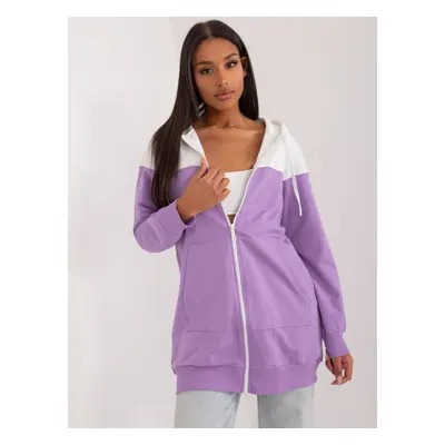 Světle fialová delší mikina na zip RV-BL-8159.16X-light purple