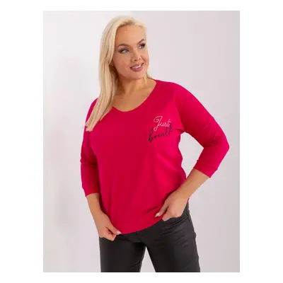 Tmavě růžová halenka s kapsičkou RV-BZ-9065.21-fuchsia