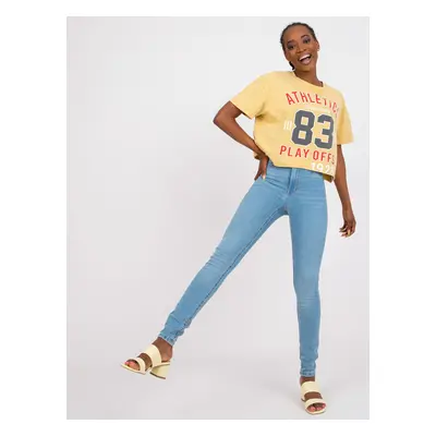 MODRÉ SKINNY S VYSOKÝM PASEM RO-SP-PNT-2308.86-BLUE