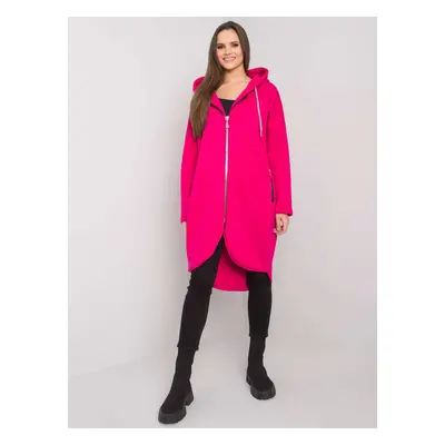 Tmavě růžová dámská dlouhá mikina na zip RV-BL-5775.17X-fuchsia