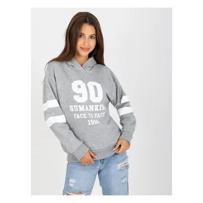 Šedá sportovní mikina "90" -EM-BL-L3887.16-grey