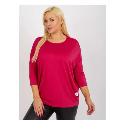 Fuchsiová volná halenka s 3/4 rukávem RV-BZ-3770.92-fuchsia