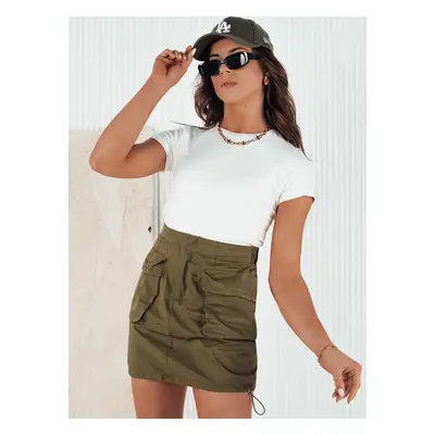 Khaki mini sukně s kapsami QUILLA CY0438