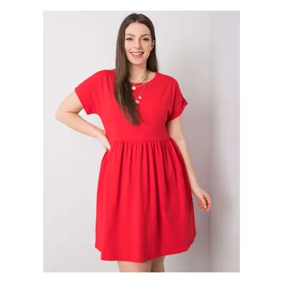 Červené dámské basic šaty -RV-SK-6292.09P-red