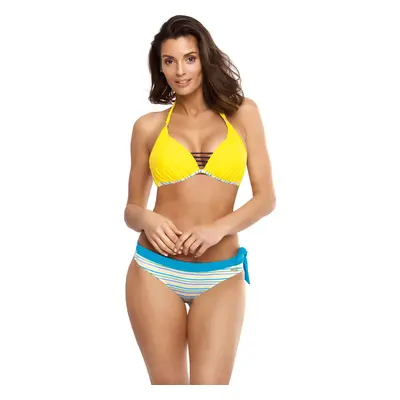 Žluto-modré bikiny s pruhovaným spodkem Paloma Amarillis-Turchese M-550 (4)