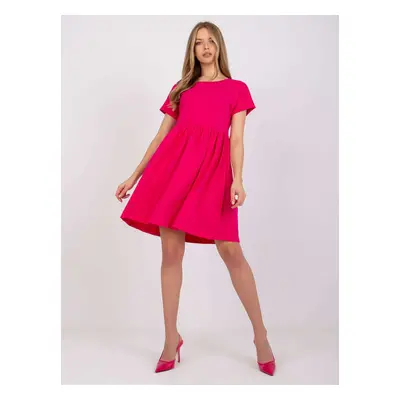 Fuchsiové šaty Dita krátkým rukávem RV-SK-5672.03P-fuchsia pink