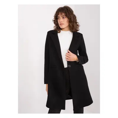 ČERNÝ PODZIMNÍ KABÁT TW-PL-BI-23314.00P-BLACK