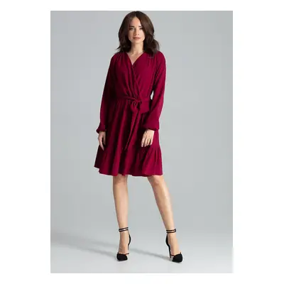 Elegantní volánové šaty L053 Deep Red