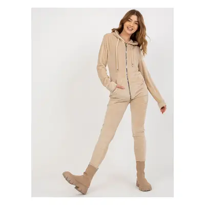 Béžová velurová basic souprava -RV-KMPL-6087-2.70-beige