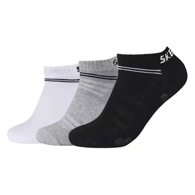 Černo-šedo-bílý set ponožek Skechers 3PPK Mesh Ventilation Socks SK43022-9996