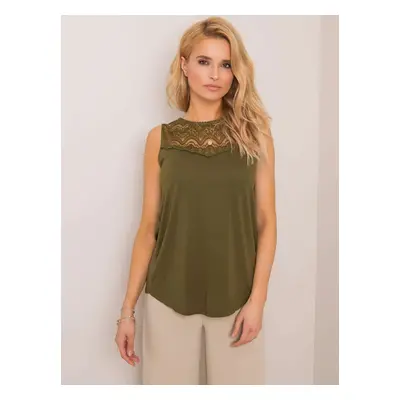 Dámský khaki top krajkou TW-TP-G070.79P-khaki