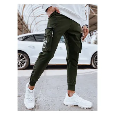 Khaki pánské jogger tepláky s kapsami UX4310