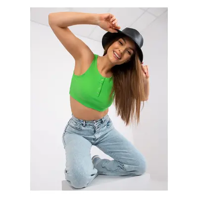 ZELENÝ CROP TOP S KNOFLÍČKY RILEY -RV-TP-7528.11X-GREEN