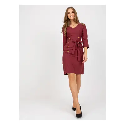 Vínové koktejlové elegantní šaty LK-SK-507838.93-bordo