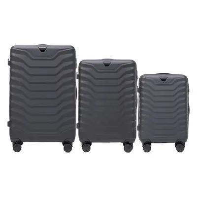 Černá 3dílná PEAFOWL PEA01, Set of 3 suitcases (L,M,S) Wings, Black