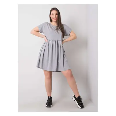 Šedé dámské basic šaty -RV-SK-6292.09P-grey