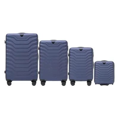 Tmavě modrá 4dílná sada kufrů PEAFOWL PEA01, Set of 4 suitcases (L,M,S,XXS) Wings, Blue