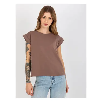 HNĚDÉ DÁMSKÉ BASIC TRIČKO RV-TS-4833.36X-BROWN