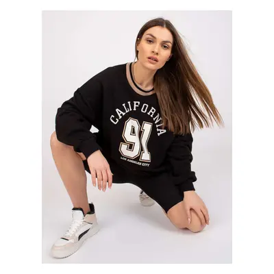 Černá oversize mikina Suzanne s nápisem "California 91" -FA-BL-7650.40-black