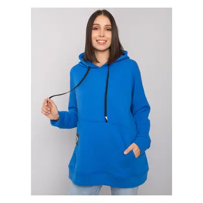 Modrá oversize mikina Josefina s klokaní kapsou -RV-BL-7163.87-blue