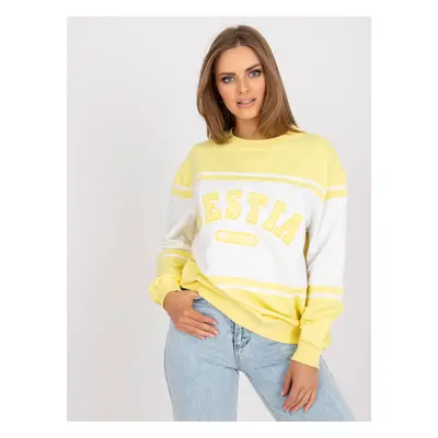 Žlutá oversize dámská mikina s nápisem BESTIA FA-BL-7699.04P-yellow