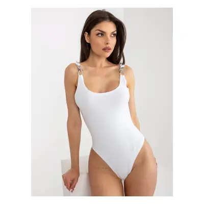 Bílé body s kulatým výstřihem na zádech NM-BO-L55148.16-white