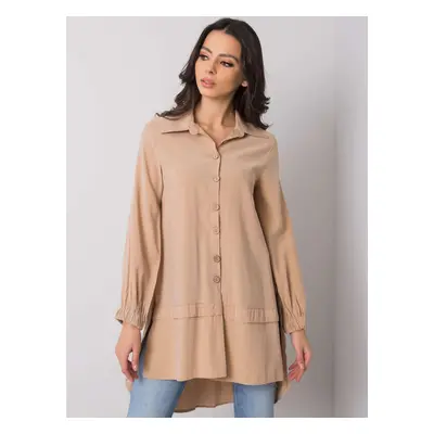 Béžová tunika asymetrického střihu 270-TU-6147.79P-beige