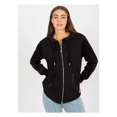 Černá mikina na zip FA-BL-8066.79-black