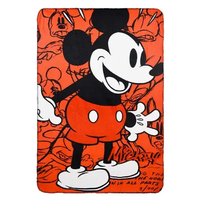 Mickey Mouse červená fleecová deka