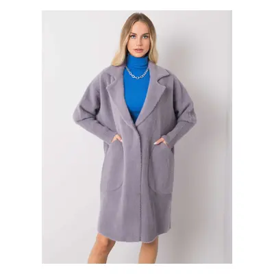 Šedý klasický teddy coat Eveline MBM-PL-1521.97P-grey