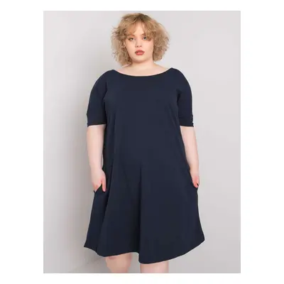 Tmavě modré šaty s kapsami Bellamy RV-SK-6639.02X-navy