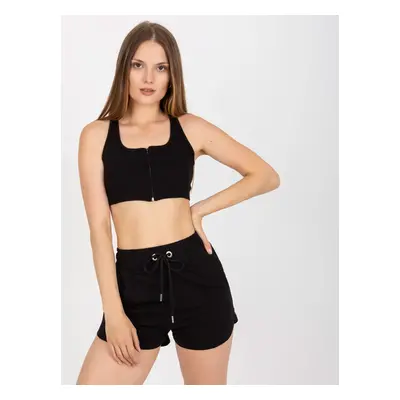 ČERNÝ CROP TOP NA ZIP RV-TP-8011.42-BLACK